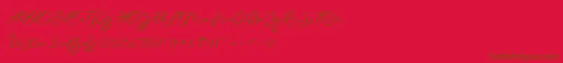 JesterBrush Font – Brown Fonts on Red Background