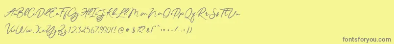 JesterBrush Font – Gray Fonts on Yellow Background