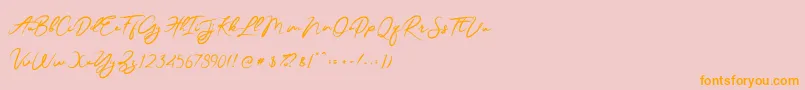 JesterBrush-Schriftart – Orangefarbene Schriften auf rosa Hintergrund