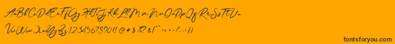 JesterBrush-Schriftart – Schwarze Schriften auf orangefarbenem Hintergrund