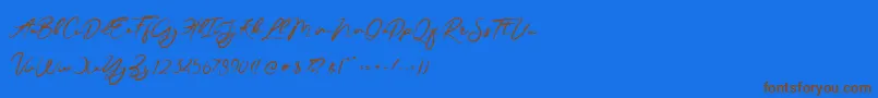 JesterBrush Font – Brown Fonts on Blue Background