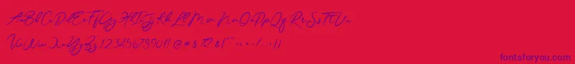 JesterBrush Font – Purple Fonts on Red Background