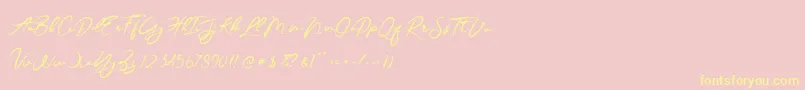 JesterBrush Font – Yellow Fonts on Pink Background