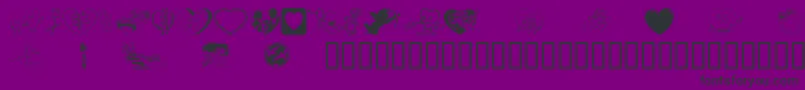 Fonte Luvybabe – fontes pretas em um fundo violeta