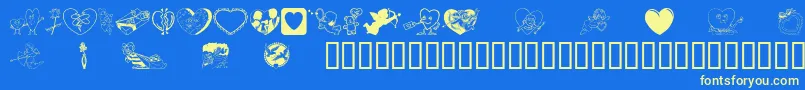 Luvybabe Font – Yellow Fonts on Blue Background