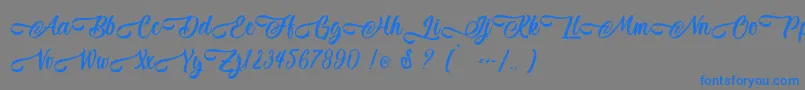 Jestho Fisher   Personal Use-Schriftart – Blaue Schriften auf grauem Hintergrund