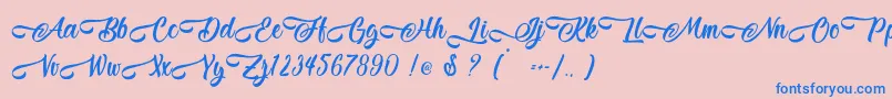 Jestho Fisher   Personal Use Font – Blue Fonts on Pink Background