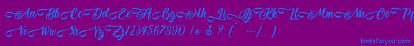 Jestho Fisher   Personal Use Font – Blue Fonts on Purple Background