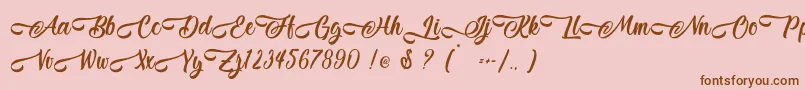 Jestho Fisher   Personal Use Font – Brown Fonts on Pink Background