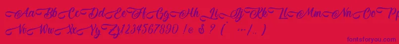 Jestho Fisher   Personal Use-Schriftart – Violette Schriften auf rotem Hintergrund