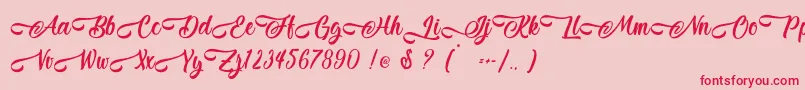 Jestho Fisher   Personal Use Font – Red Fonts on Pink Background