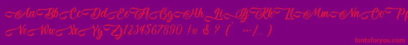 Jestho Fisher   Personal Use Font – Red Fonts on Purple Background