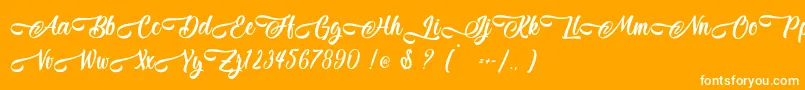 Jestho Fisher   Personal Use-Schriftart – Weiße Schriften auf orangefarbenem Hintergrund