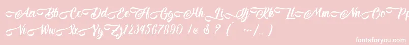 Jestho Fisher   Personal Use-Schriftart – Weiße Schriften auf rosa Hintergrund