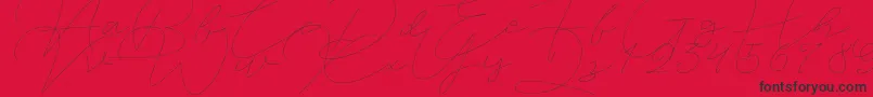フォントJet Seat Script – 赤い背景に黒い文字