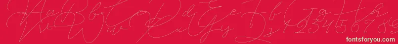 Jet Seat Script-Schriftart – Grüne Schriften auf rotem Hintergrund