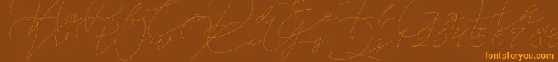 Jet Seat Script Font – Orange Fonts on Brown Background