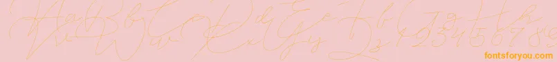Jet Seat Script Font – Orange Fonts on Pink Background