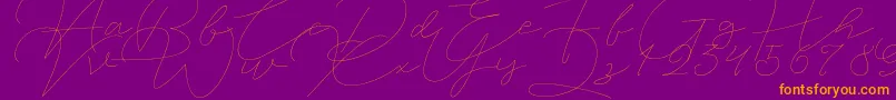 fuente Jet Seat Script – Fuentes Naranjas Sobre Fondo Morado