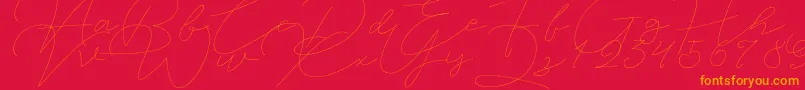 Jet Seat Script Font – Orange Fonts on Red Background