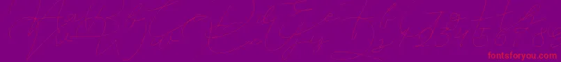 Jet Seat Script Font – Red Fonts on Purple Background