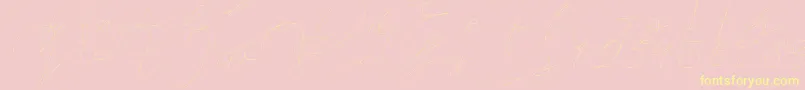 Fonte Jet Seat Script – fontes amarelas em um fundo rosa