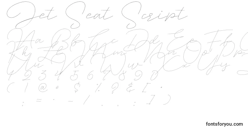 Schriftart Jet Seat Script (130812) – Alphabet, Zahlen, spezielle Symbole