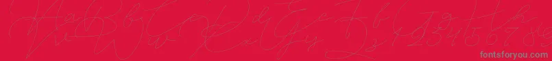 Jet Seat Script-Schriftart – Graue Schriften auf rotem Hintergrund