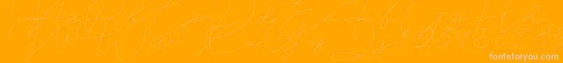 Fonte Jet Seat Script – fontes rosa em um fundo laranja