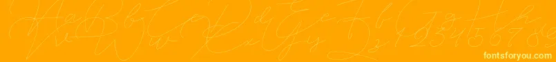 Jet Seat Script Font – Yellow Fonts on Orange Background