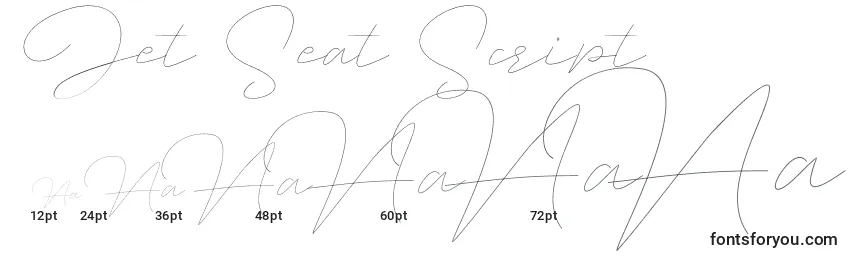 Größen der Schriftart Jet Seat Script (130812)
