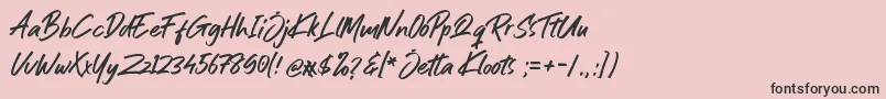 Jetta Kloots Font Font – Black Fonts on Pink Background