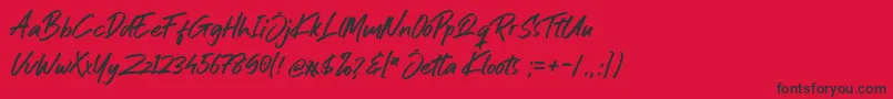 Jetta Kloots Font Font – Black Fonts on Red Background