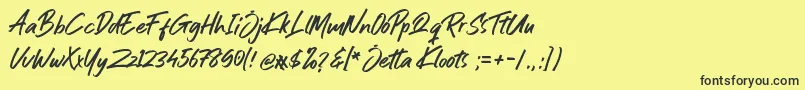 Шрифт Jetta Kloots Font – чёрные шрифты на жёлтом фоне