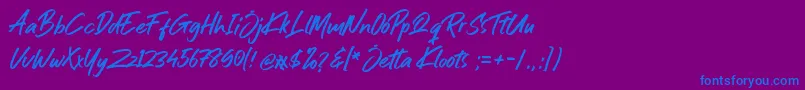 Jetta Kloots Font Font – Blue Fonts on Purple Background