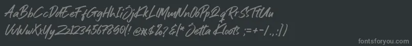 Шрифт Jetta Kloots Font – серые шрифты на чёрном фоне