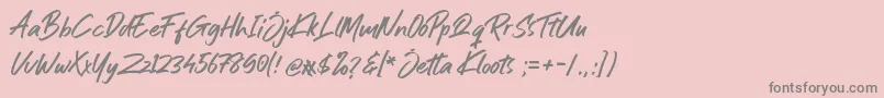 Jetta Kloots Font Font – Gray Fonts on Pink Background