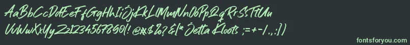 Jetta Kloots Font Font – Green Fonts on Black Background