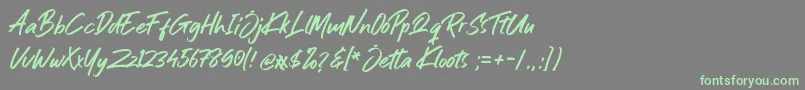 Шрифт Jetta Kloots Font – зелёные шрифты на сером фоне