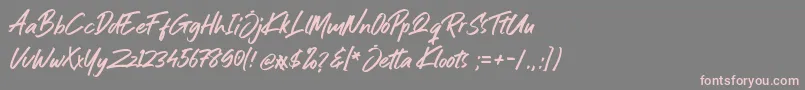 Jetta Kloots Font Font – Pink Fonts on Gray Background