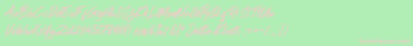 Jetta Kloots Font Font – Pink Fonts on Green Background