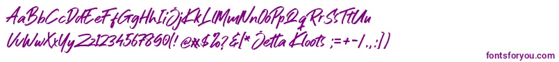 Шрифт Jetta Kloots Font – фиолетовые шрифты на белом фоне