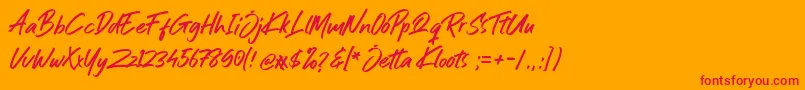 fuente Jetta Kloots Font – Fuentes Rojas Sobre Fondo Naranja