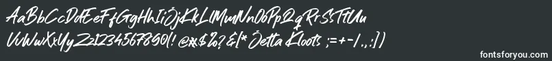 フォントJetta Kloots Font – 白い文字