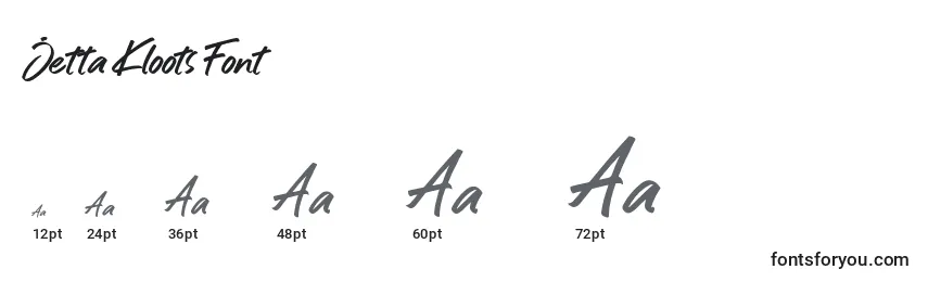 Размеры шрифта Jetta Kloots Font