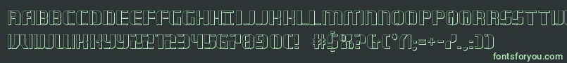 フォントjetway3d – 黒い背景に緑の文字