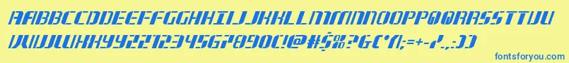 jetwayboldital Font – Blue Fonts on Yellow Background