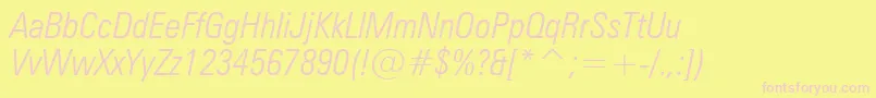 ZurichLightCondensedItalicBt Font – Pink Fonts on Yellow Background