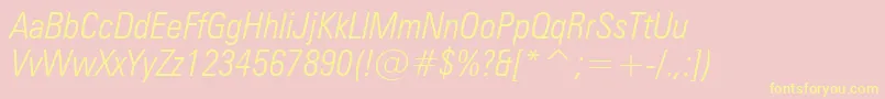 ZurichLightCondensedItalicBt Font – Yellow Fonts on Pink Background