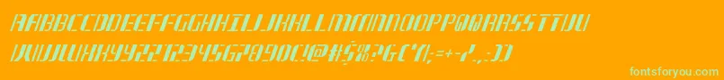 jetwaycondital Font – Green Fonts on Orange Background